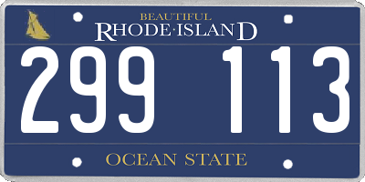 RI license plate 299113