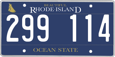 RI license plate 299114