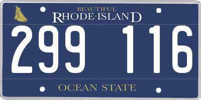 RI license plate 299116