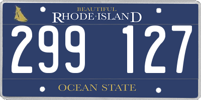 RI license plate 299127