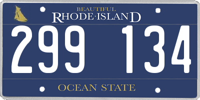 RI license plate 299134