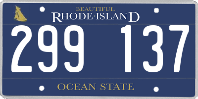 RI license plate 299137