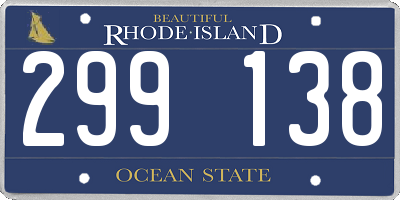RI license plate 299138