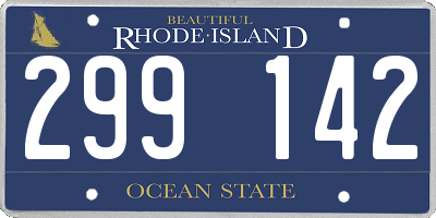 RI license plate 299142