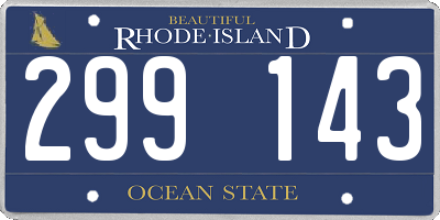 RI license plate 299143