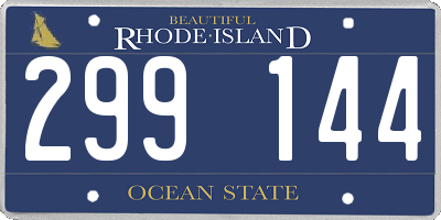 RI license plate 299144