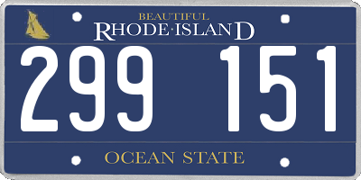 RI license plate 299151