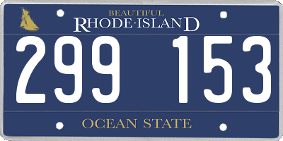 RI license plate 299153