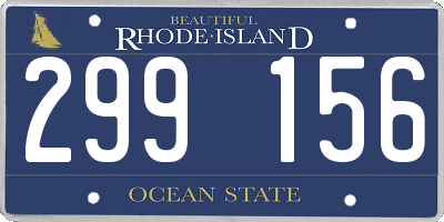 RI license plate 299156