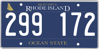 RI license plate 299172
