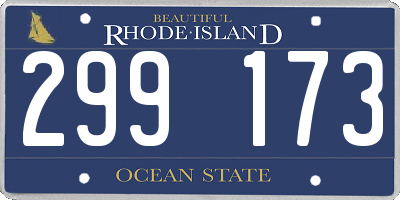 RI license plate 299173