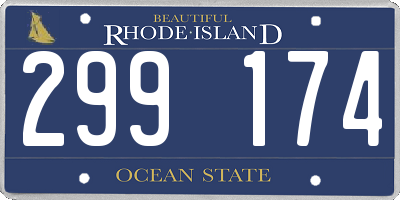 RI license plate 299174