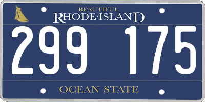 RI license plate 299175