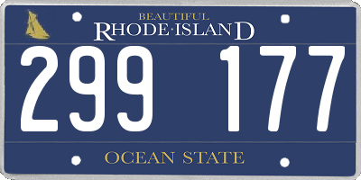 RI license plate 299177