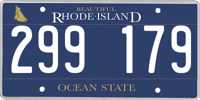 RI license plate 299179