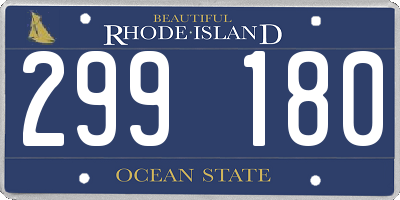 RI license plate 299180