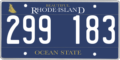RI license plate 299183