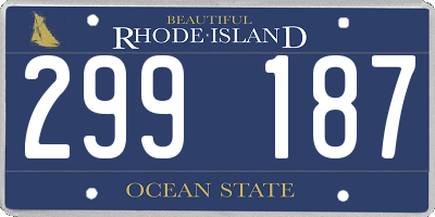 RI license plate 299187