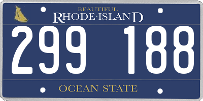 RI license plate 299188
