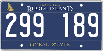 RI license plate 299189