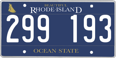 RI license plate 299193