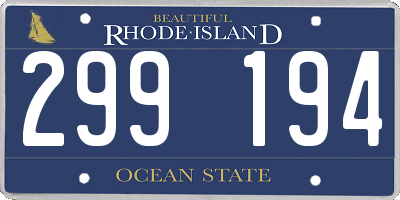 RI license plate 299194