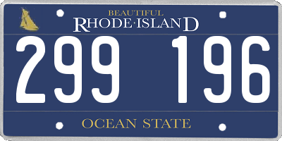 RI license plate 299196