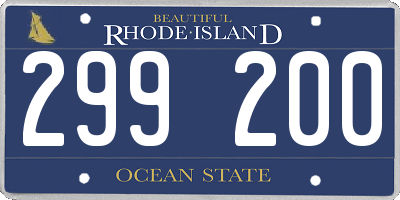 RI license plate 299200
