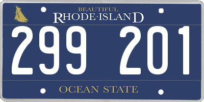 RI license plate 299201