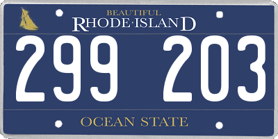 RI license plate 299203