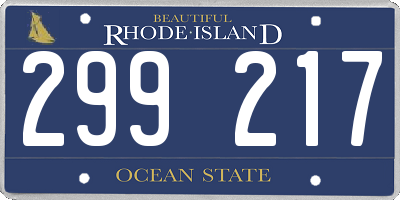 RI license plate 299217