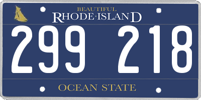RI license plate 299218