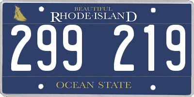 RI license plate 299219