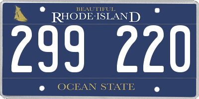 RI license plate 299220