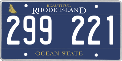 RI license plate 299221