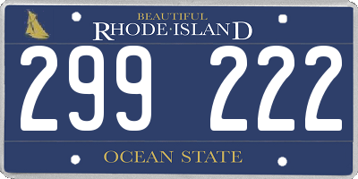 RI license plate 299222