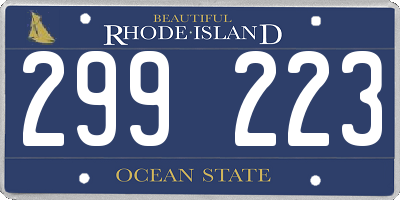 RI license plate 299223