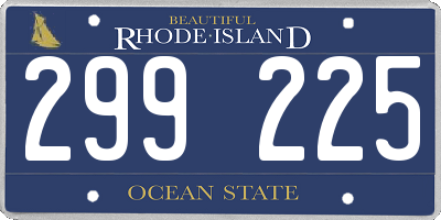RI license plate 299225