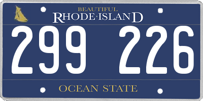 RI license plate 299226