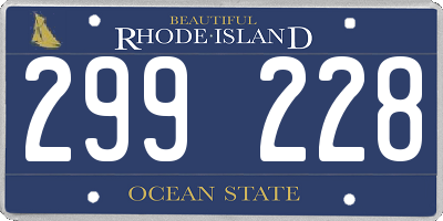 RI license plate 299228