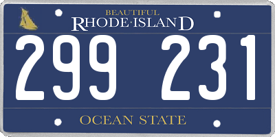 RI license plate 299231
