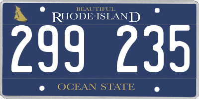RI license plate 299235