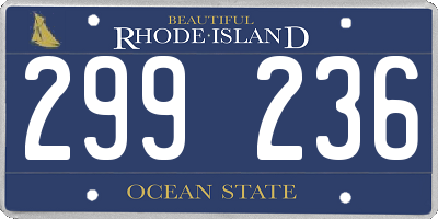 RI license plate 299236