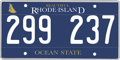 RI license plate 299237