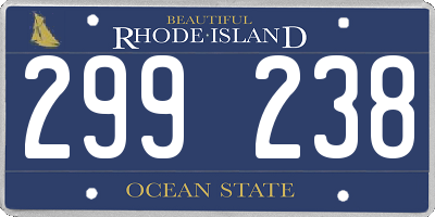 RI license plate 299238