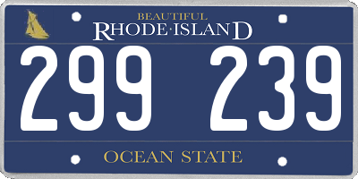 RI license plate 299239