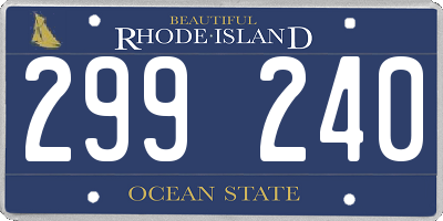 RI license plate 299240