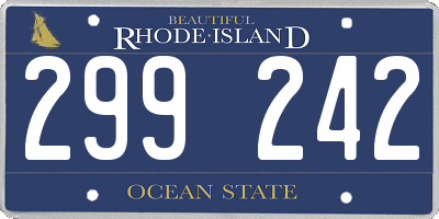 RI license plate 299242