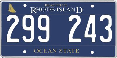 RI license plate 299243