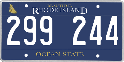 RI license plate 299244